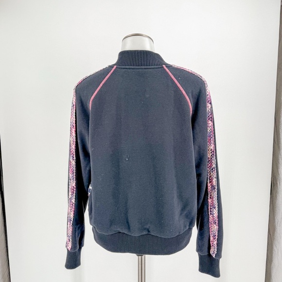 Maison Common blue Mixed-Media Metallic Bomber Jacket - Picture 8 of 9